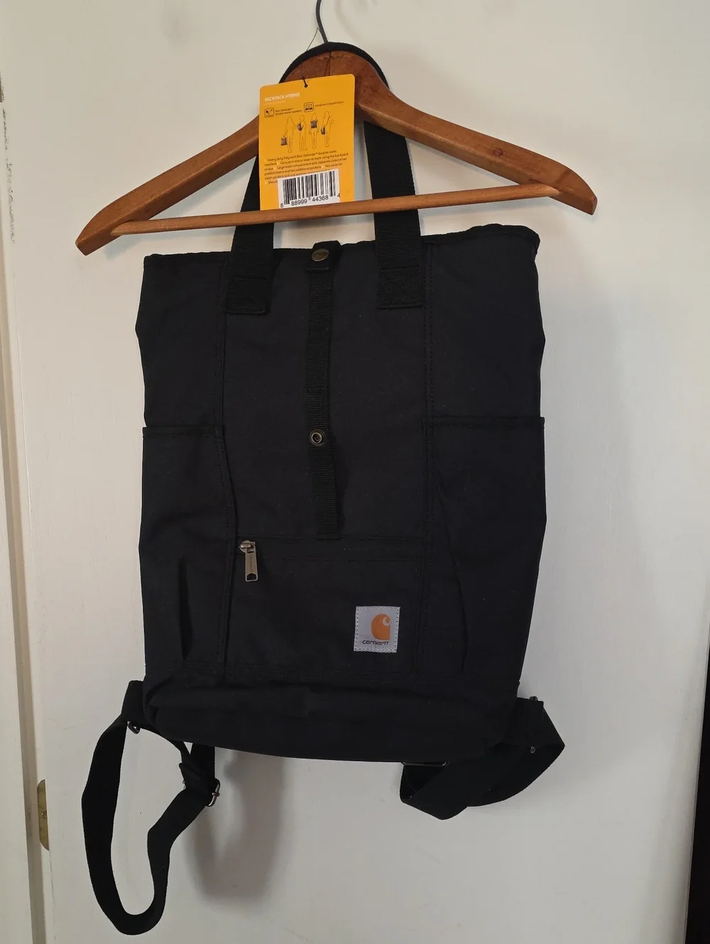 NWT Carhartt Black Canvas Tote-Style Backpack Go Back To School In Style! - Picture 1 of 8